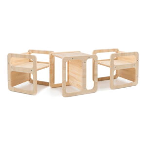 Drewniane krzesełka dla dzieci w zestawie 3 sztuk Natural - Little Nice Things