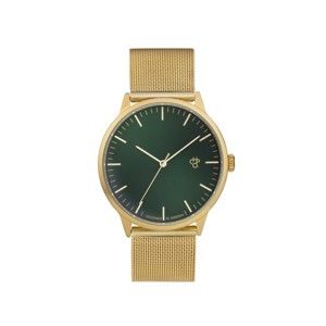 Zegarek w złotej barwie z zielonym cyferblatem CHPO Nando
