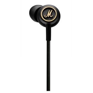 Czarne słuchawki douszne Marshall Mode EQ Black and Brass