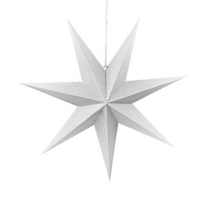 Srebrno-biała papierowa gwiazda dekoracyjna Butlers Magica, ⌀ 60 cm