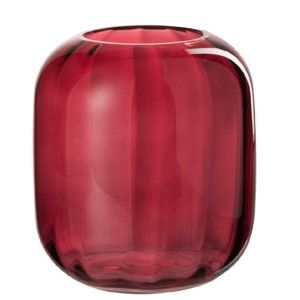 Czerwony wazon szklany J-Line Hurricane, wys. 20 cm