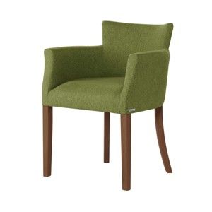 Zielone krzesło z ciemnobrązowymi nogami Ted Lapidus Maison Santal