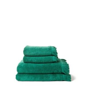 Zestaw 4 zielonych ręczników z czystej bawełny Casa Di Bassi