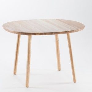 Naturalny stół do jadalni z litego drewna EMKO Naïve, 110 cm