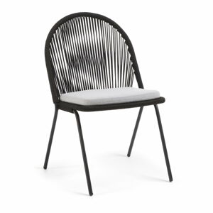 Czarne krzesło ogrodowe ze stalową konstrukcją La Forma Stand