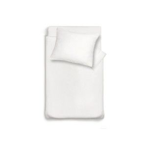 Biała lniana narzuta na łóżko z poszewką na poduszkę Maison Carezza Lilly, 150x200 cm