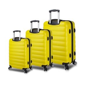 Zestaw 3 żółtych walizek na kółkach z USB My Valice RESSO Travel Set