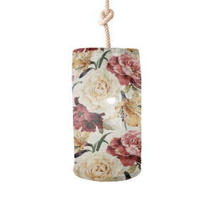Lampa wisząca z abażurem z domieszką lnu Linen Couture Lamp Roses