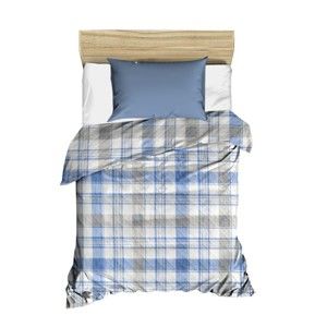 Niebieska pikowana narzuta na łóżko Cihan Bilisim Tekstil Checkers, 160x230 cm
