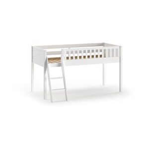 Białe podwyższone łóżko dziecięce z litego drewna sosnowego 90x200 cm SCOTT – Vipack