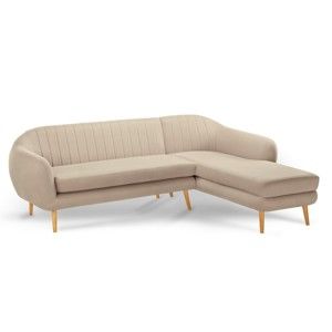 Beżowa sofa narożna Scandi by Stella Cadente Maison Comete, prawostronna