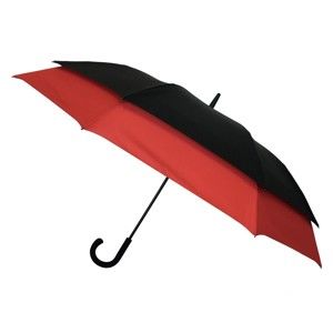 Czarno-czerwony parasol dla 2 osób Ambiance Framed, ⌀ 128 cm