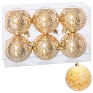 Zestaw 6 ozdób świątecznych w kolorze złota Unimasa Sparklng