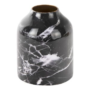 Czarno-biały żelazny wazon PT LIVING Marble, wys. 10 cm