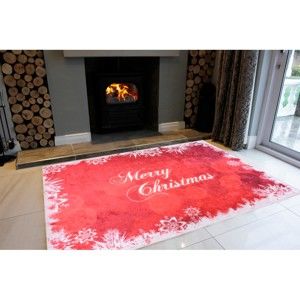 Biało-czerwony dywan Vitaus Merry Christmas, 50x80 cm