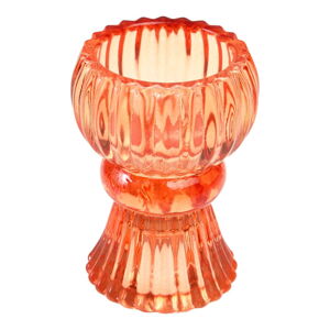 Niski pomarańczowy szklany świecznik – Rex London