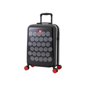 Czarna walizka dziecięca z szarymi detalami LEGO® Brick Dots 20