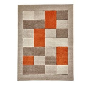 Szaro-pomarańczowy dywan Think Rugs Matrix, 60x120 cm