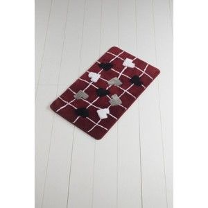 Ciemnoczerwony dywanik łazienkowy Confetti Bathmats Kalbim Red, 60x100 cm