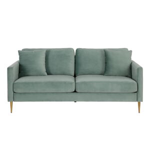 Turkusowa aksamitna sofa CosmoLiving by Cosmopolitan Highland