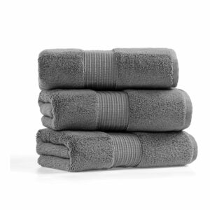 Zestaw 3 ciemnoszarych bawełnianych ręczników Foutastic Chicago, 50x90 cm