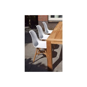 Białe drewniano-plastikowe krzesło ogrodowe Lotus – Exotan