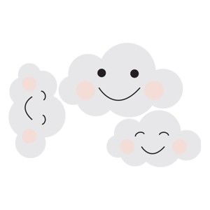 Zestaw 8 naklejek ściennych Dekornik Clouds Smile