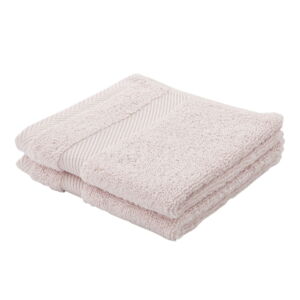 Jasnoróżowy ręcznik bawełniany z jedwabiem 30x30 cm - Bianca