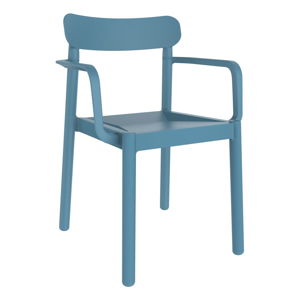 Zestaw 4 niebieskich krzeseł ogrodowych z podłokietnikami Resol Elba