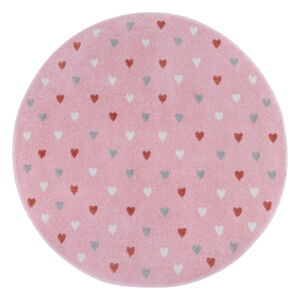 Różowy dywan dziecięcy ø 100 cm Little Hearts – Hanse Home