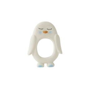 Biały gryzak dla dzieci z naturalnej gumy OYOY Penguin