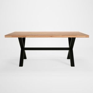 Stół z dębowym blatem Artemob Concepto X, 180x90 cm