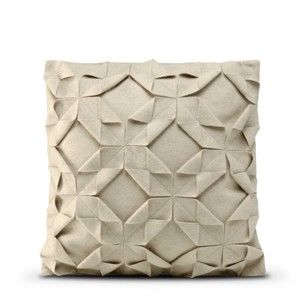 Beżowa wełniana poszewka na poduszkę HF Living Felt Origami, 50x50 cm