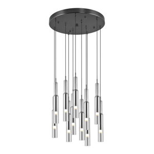 Lampa wisząca LED w czarno-srebrnym kolorze ze szklanym kloszem ø 50 cm Lucent – Trio Select