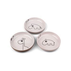 Różowe talerzyki dla dzieci zestaw 3 szt. ø 18,5 cm Friends – Done by Deer