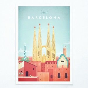 Plakat Travelposter Barcelona, A2