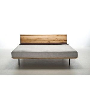 Łóżko z drewna jesionowego pokrytego olejem Mazzivo Modo, 200x220 cm
