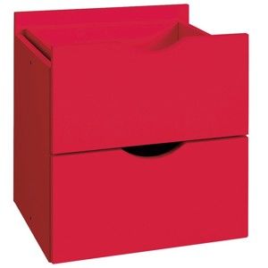 Czerwona podwójna szuflada do regału Støraa Kiera, 33x33 cm