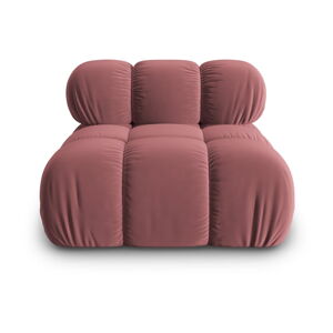 Różowy aksamitny moduł sofy (moduł środkowy) Bellis – Micadoni Home