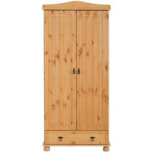 Szafa 2-drzwiowa z litego drewna sosnowego z szufladą Støraa Fiona