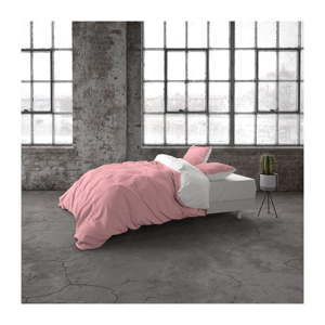 Różowa bawełniana pościel jednoosobowa Primaviera Deluxe Tone, 140x220 cm