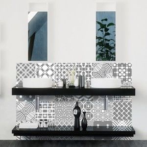Zestaw 24 naklejek ściennych Ambiance Wall Decals Modern Tiles, 20x20 cm