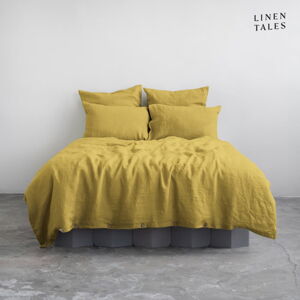 Żółta lniana pościel jednoosobowa 165x220 cm – Linen Tales