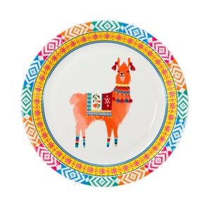 Zestaw 8 talerzy papierowych Talking Tables Boho Lama, ⌀ 22,8 cm