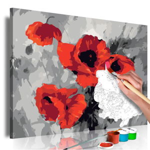 Zestaw płótna, farb i pędzli DIY Artgeist Bouquet of Poppies, 60x40 cm