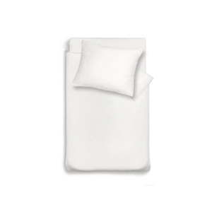 Biała lniana narzuta na łóżko z poszewką na poduszkę Maison Carezza Lilly, 200x200 cm