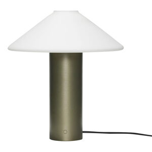 Ciemnozielona lampa stołowa ze szklanym kloszem (wysokość 40 cm) Orbit – Hübsch