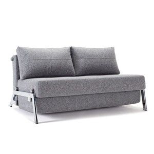 Szara rozkładana sofa Innovation Cubed Chrome Twist Granite, 100x154 cm