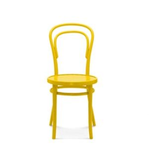 Żółte drewniane krzesło Fameg Jesper