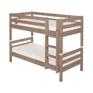 Brązowe dziecięce łóżko piętrowe z drewna sosnowego Flexa Classic, 90x200 cm